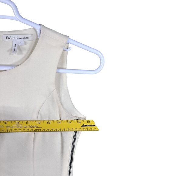 BCBGeneration Womens 4 Cream Shift Dress Multiway Zippers Office Career Wear - Picture 13 of 16